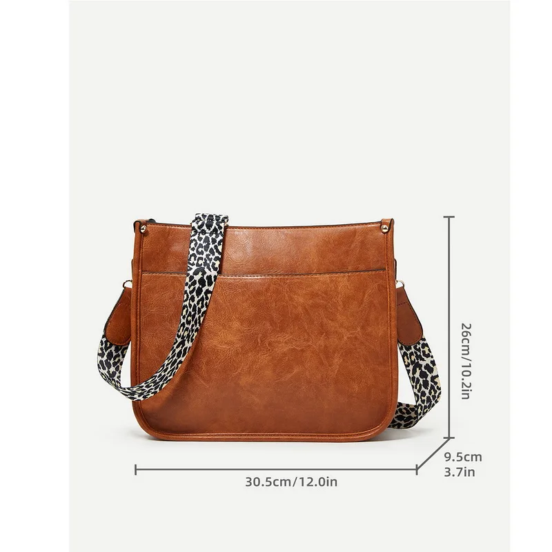 Diinovivo Fashion Messenger Bag For Women Print Strap Designer Shoulder Bags Small Square Bags Pu Leather Crossbody Bag WHDV2243