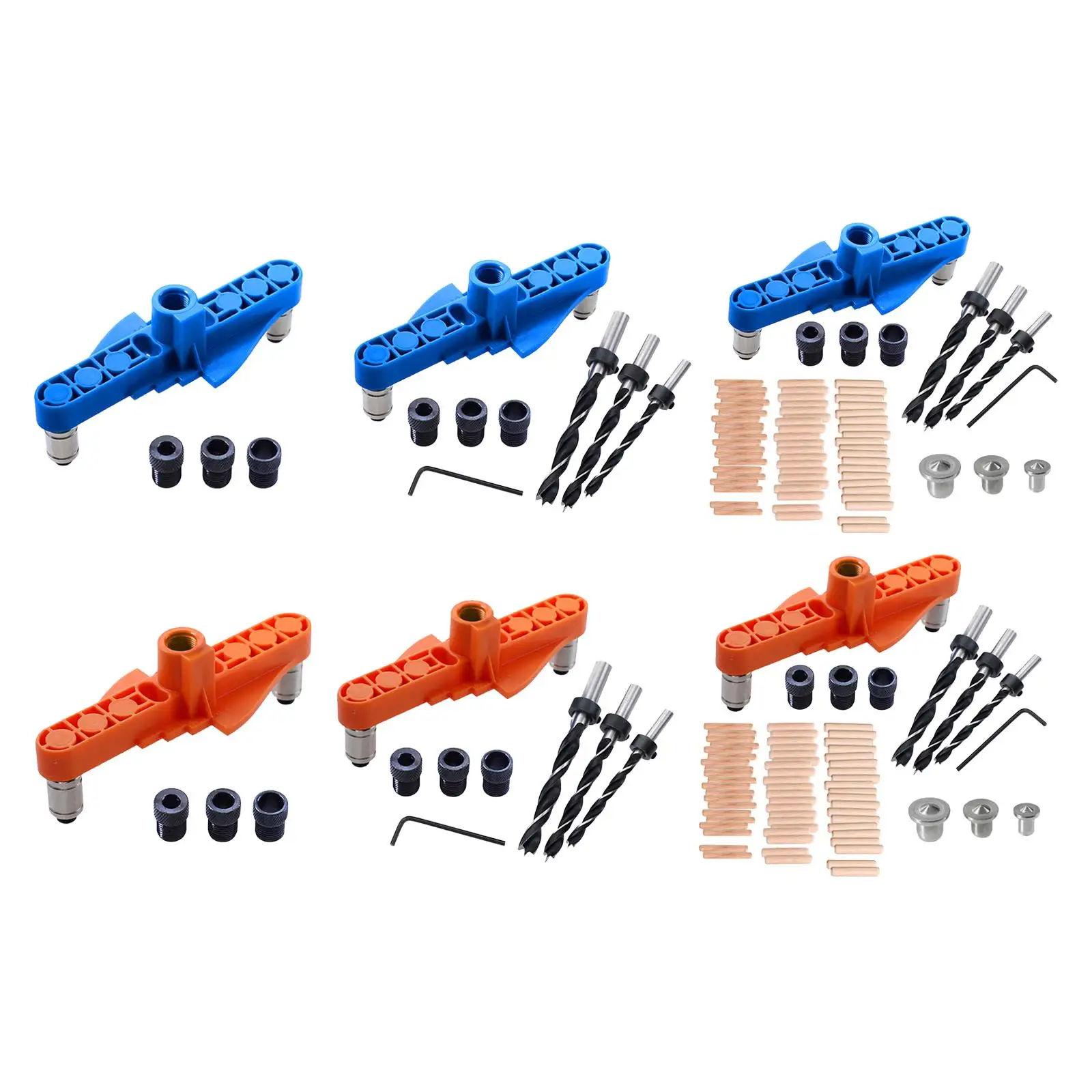 

2 in 1 Hole Doweling Jig Kit Puncher Locator Positioner Precise for Joinery