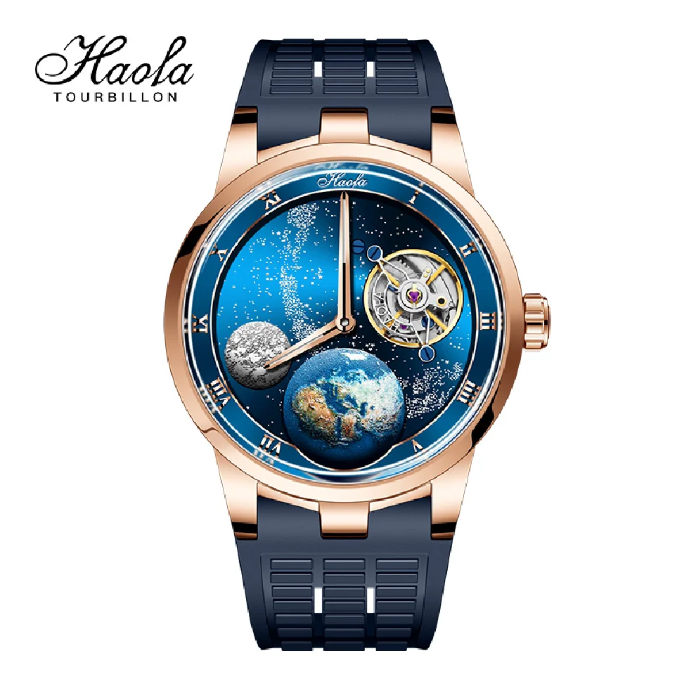 

Haofa 1952 Carrousel Mechanical Watch For Men Sapphire Karrusel Starry Power Reserve 80H Wristwatches Luxury rel��gio masculino