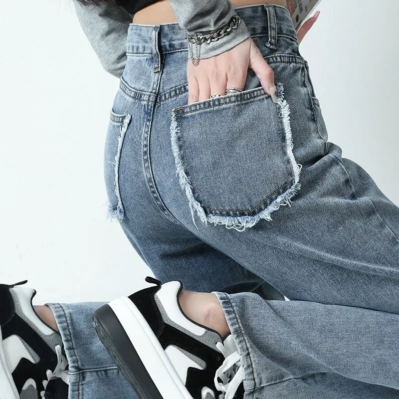 

Jeans Woman High Waist Pants for Women Harajuku Fashion Women's Wide Trousers Korean Streetwear Y2k Urban Jean Baggy Clothes