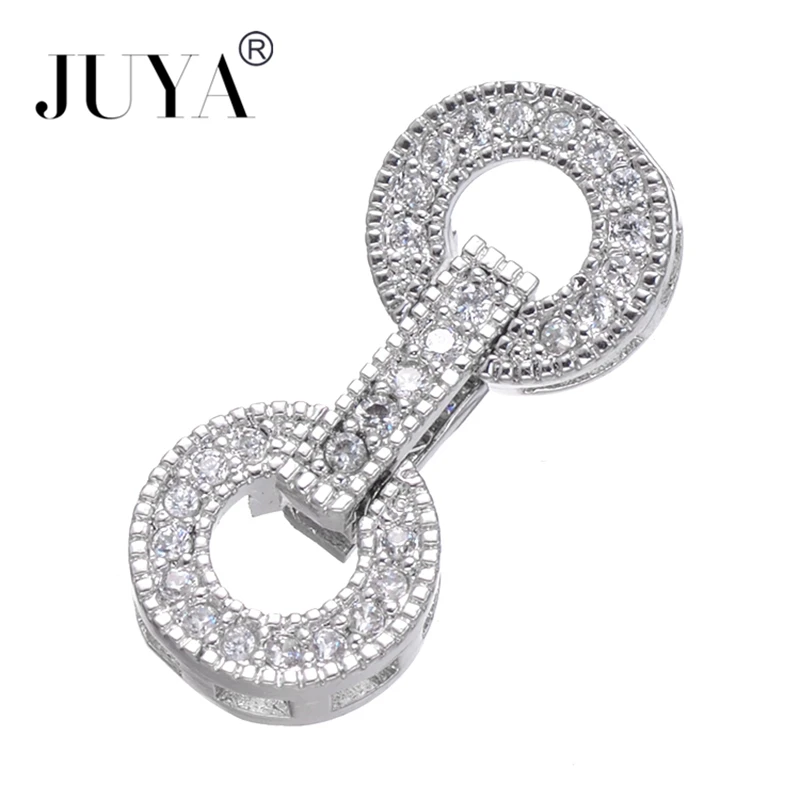 5 Pcs/Lot Fastener Clasps Hooks for DIY Handmade Jewelry Findings Cubic Zirconia Charm Connectors for Bracelet Making Components