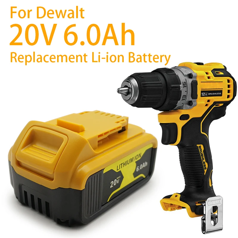 

20V 6000mAh Power Tool Ersatz MAX Battery, For DeWalt DCB184 DCB181 DCB182 DCB200 20 V 3A 5A 6A 18Volt 20v Battery