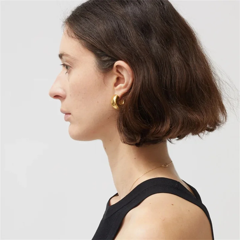 Женские Простые геометрические серьги-кольца AOMU в минималистском стиле круглые