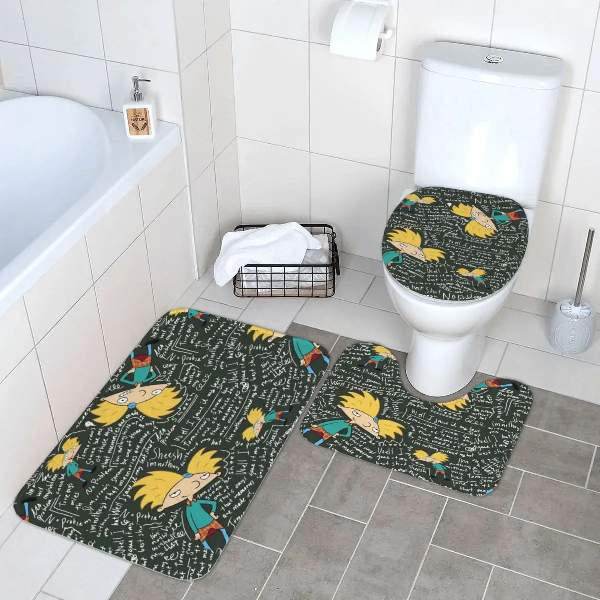 На заказ Hey Arnold аниме анимация 3-х предметный набор ковриков для ванной комнаты