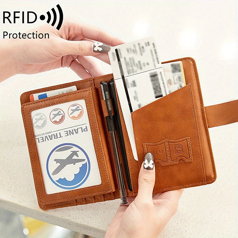 

Wallet Family Passport Holder Portable Waterproof Document Bag Cardholder Storage Accessories Travel Document Storage Organizer
