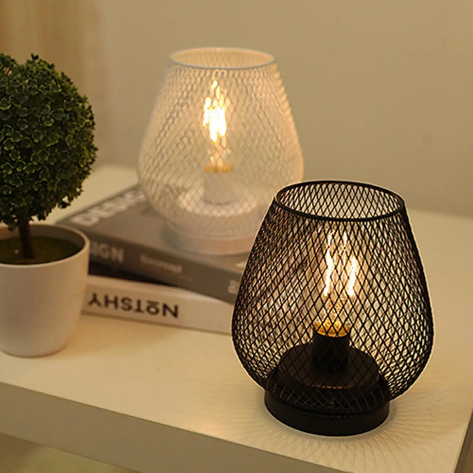 

Metal Cage Table Lamp Round Shaped Led Lantern Battery Powered Cordless Lamp For Weddings Party Home Decor Candle Holder O2d2