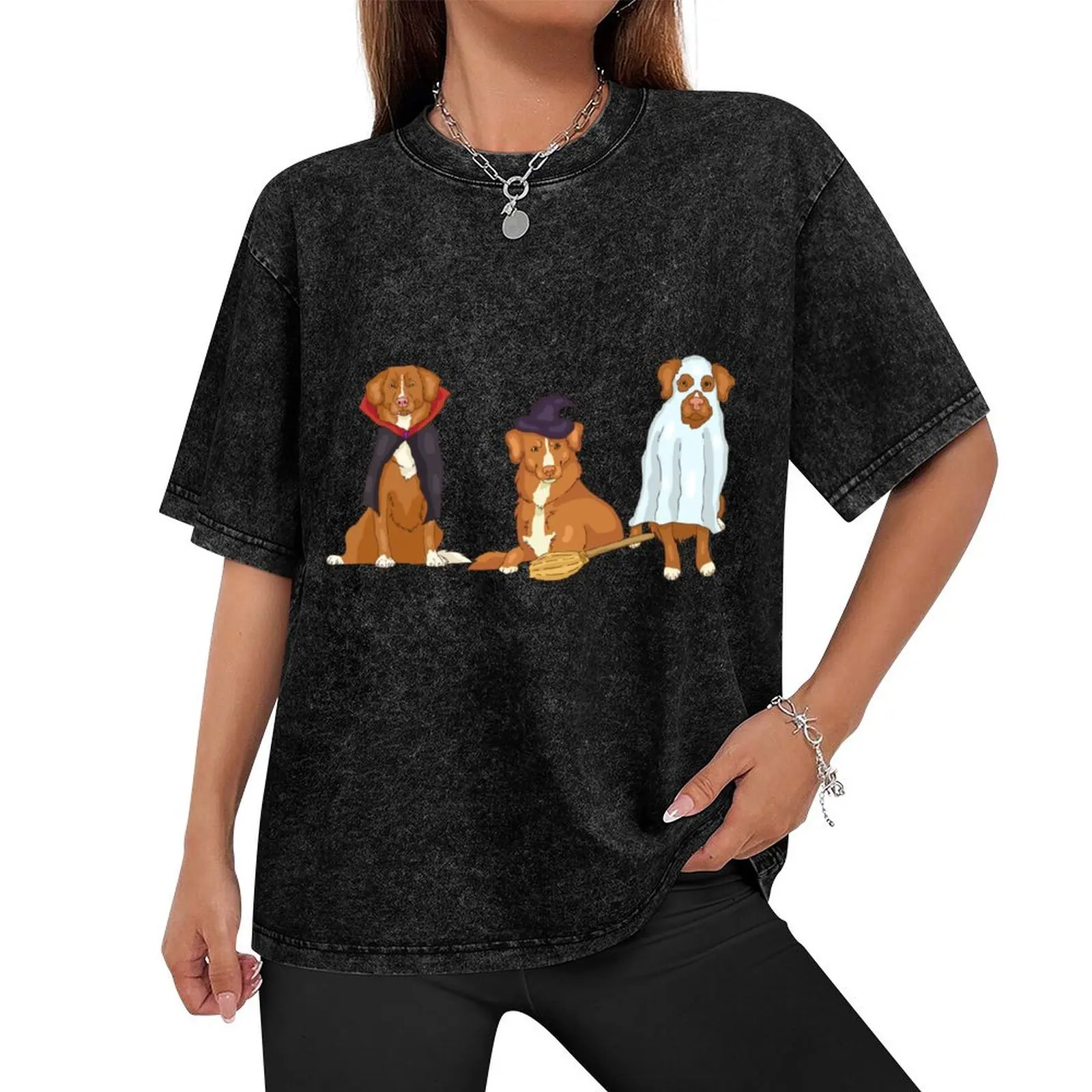 Happy Howloween A Duck Toller Хэллоуин футболка баскетбольные футболки с рисунком аниме