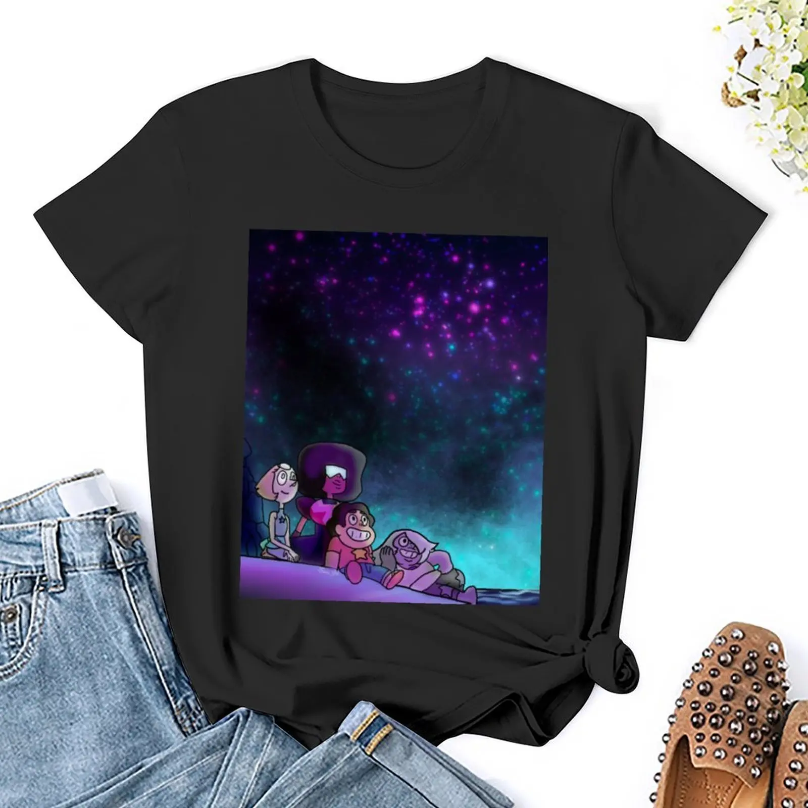 Футболка Steven Universe Intro Stargazing (v1) милые топы кавайная одежда винтажная для женщин