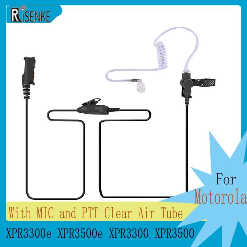 FBI Acoustic Earpiece Walkie Talkie with MIC and PTT Clear Air Tube Headset for Motorola XPR3300e XPR3500e XPR3300 XPR3500 Radio