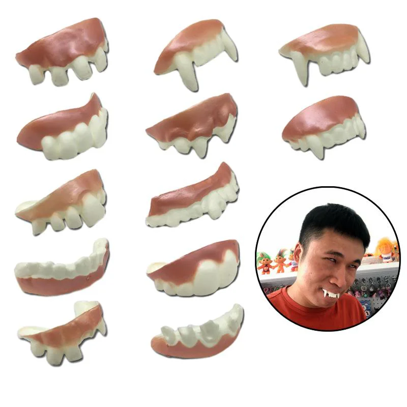 

Halloween series of spoof toy vampire teeth, zombie front teeth and buck teeth funny trick