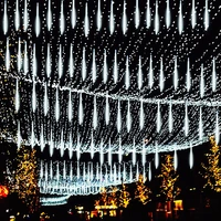 christmas led meteor shower garland festoon holiday strip light outdoor fairy string lights for street garden decoration navidad
