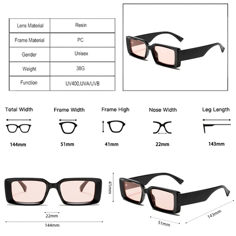 Модные маленькие прямоугольные солнцезащитные очки LNFCXI желеобразных цветов