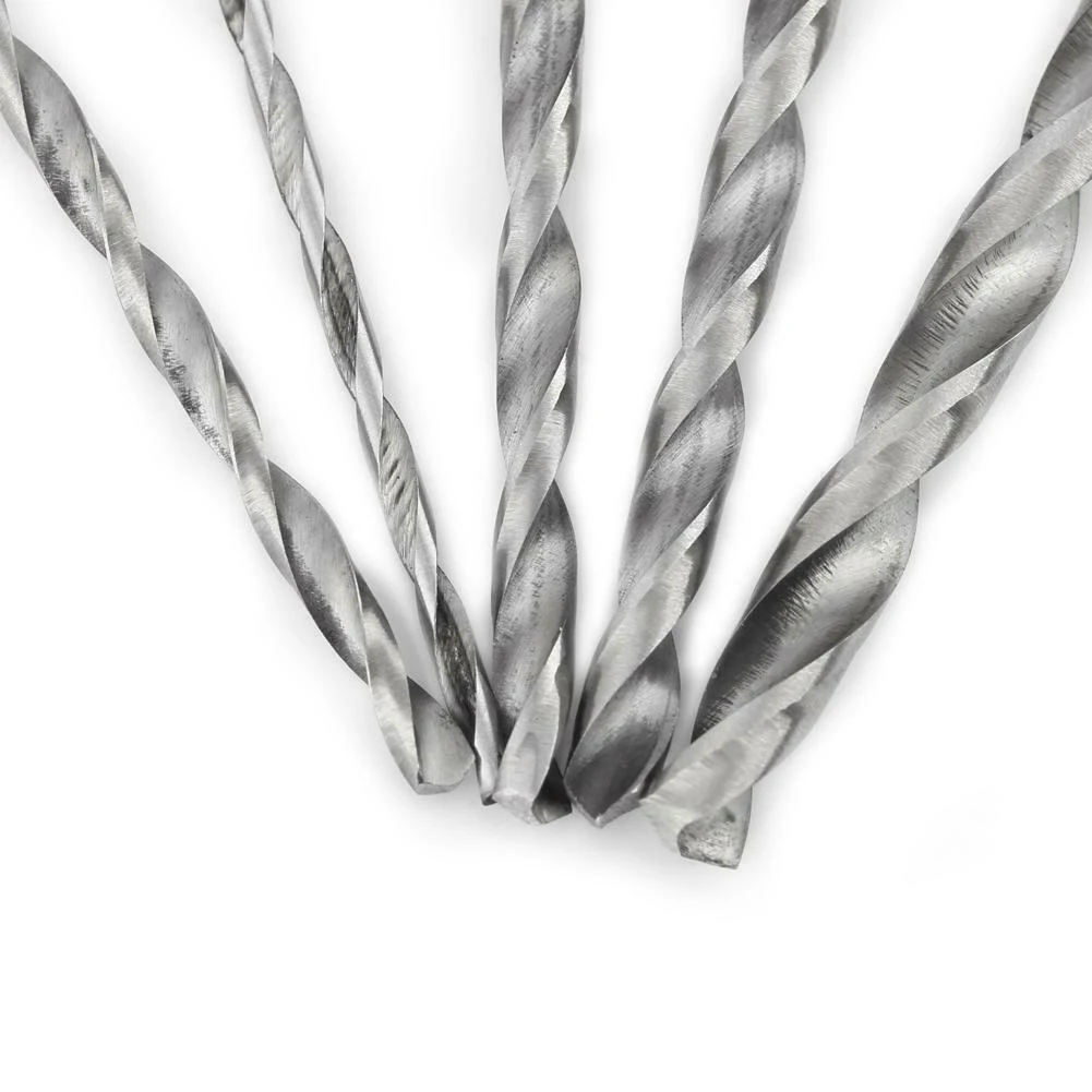 

5pcs 2/3/3.5/4/5mm Extra Long 200mm Silver High Speed Steel Drill Bits Set Drilling Metal Holes For Materials Power Tools