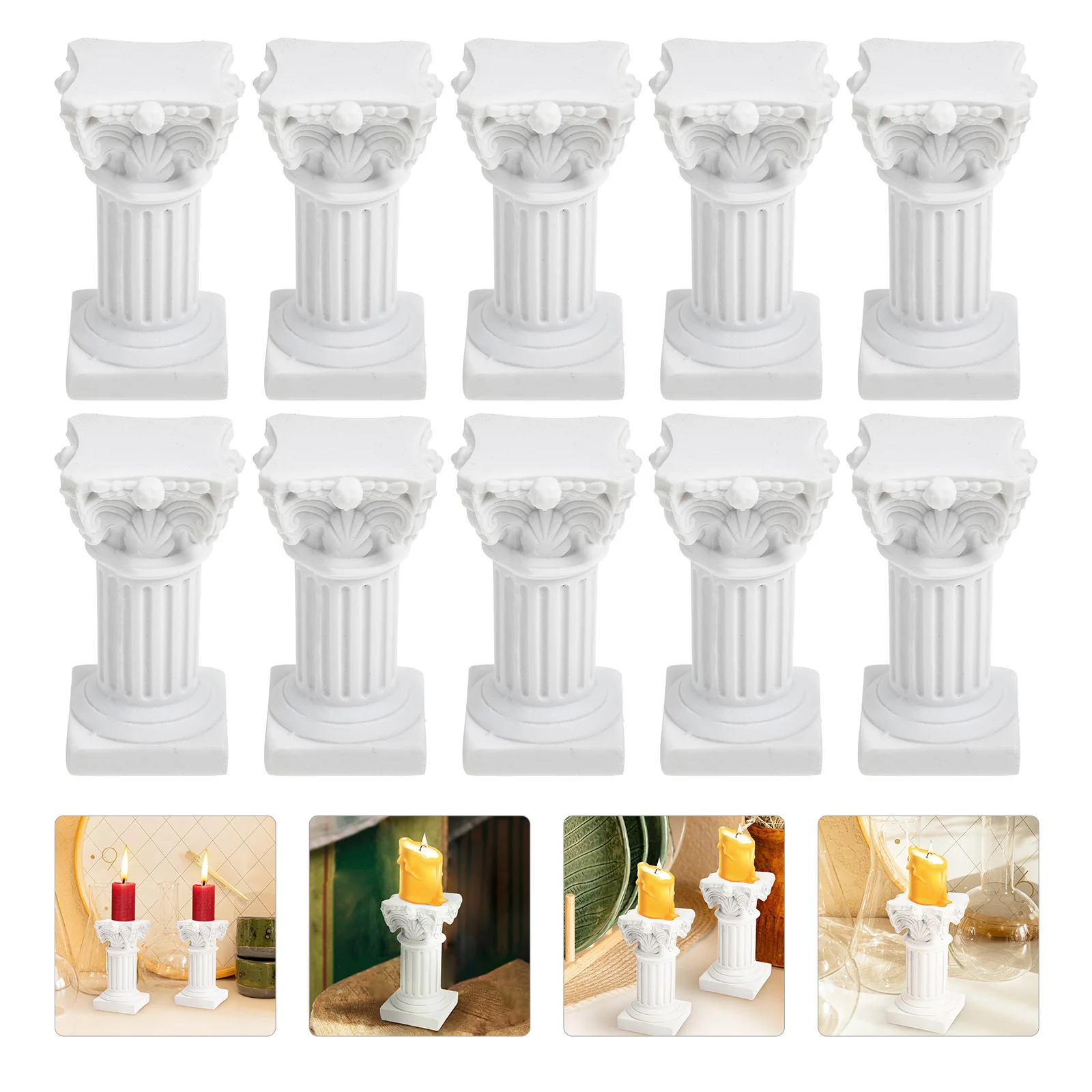 

Roman Columnpillar Greek Wedding Stand Holder Resin Statue Holders Candlestick Decor Table Centerpiece Columns Figurine Mini