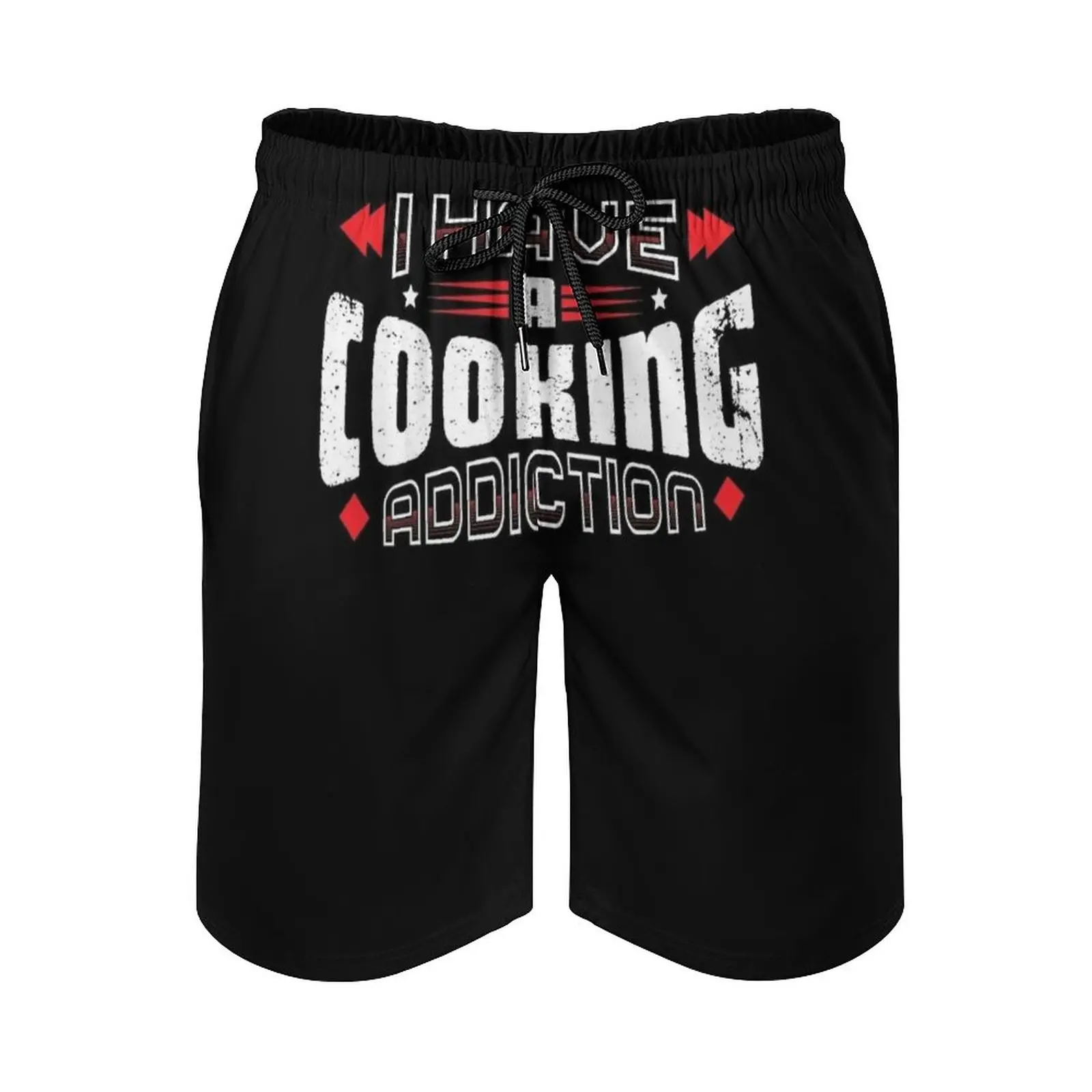 

I Have A Cooking Addiction Vintage Distressed Men'S Beach Shorts Quick Dry Travel Swimsuit Trunks Surf Pants Sports Pants