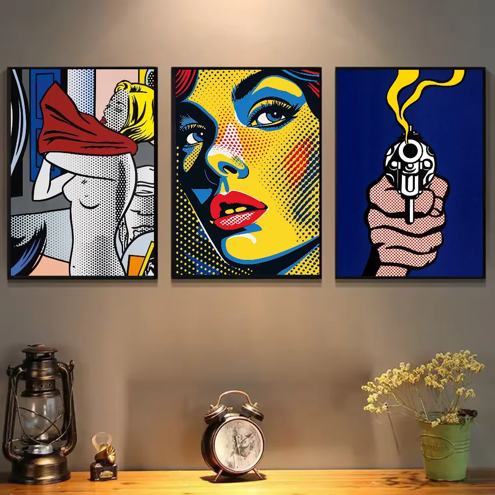 Roy Lichtenstein Pop Art Classic Movie Poster HD art липкая стена водонепроницаемый дом гостиная