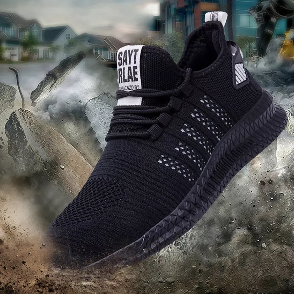 

Indestructible Work Shoes With Steel Toe Cap Safety Boots Puncture-Proof Work Sneakers Breathable Causal Safety Shoes Men