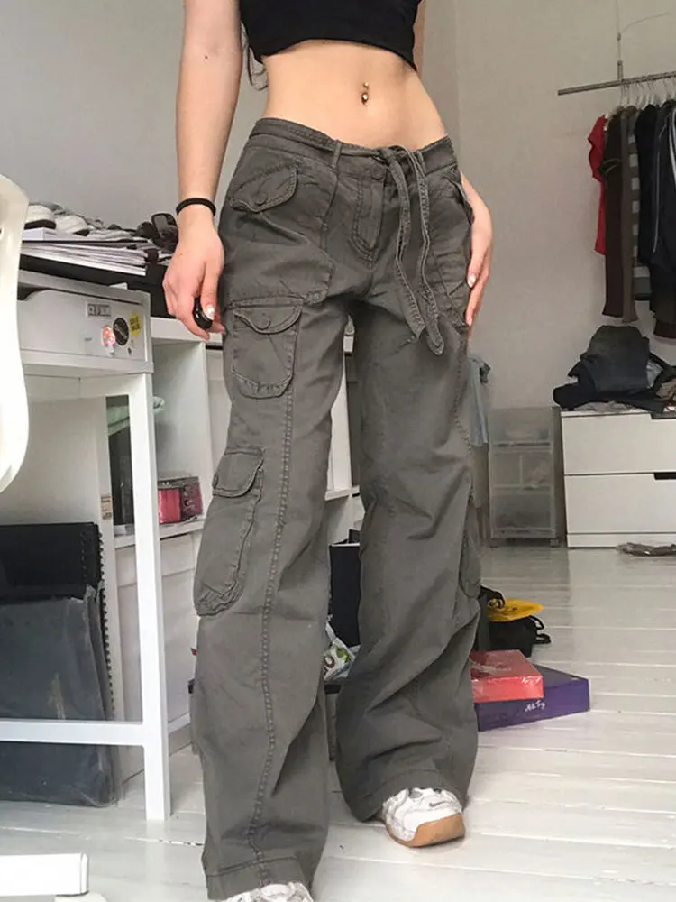 

Harajuku Punk Rock Pants Women's Street Multi-pocket Casual Pants Women Neutral Rock Pants Jogging Pants Women's Pants