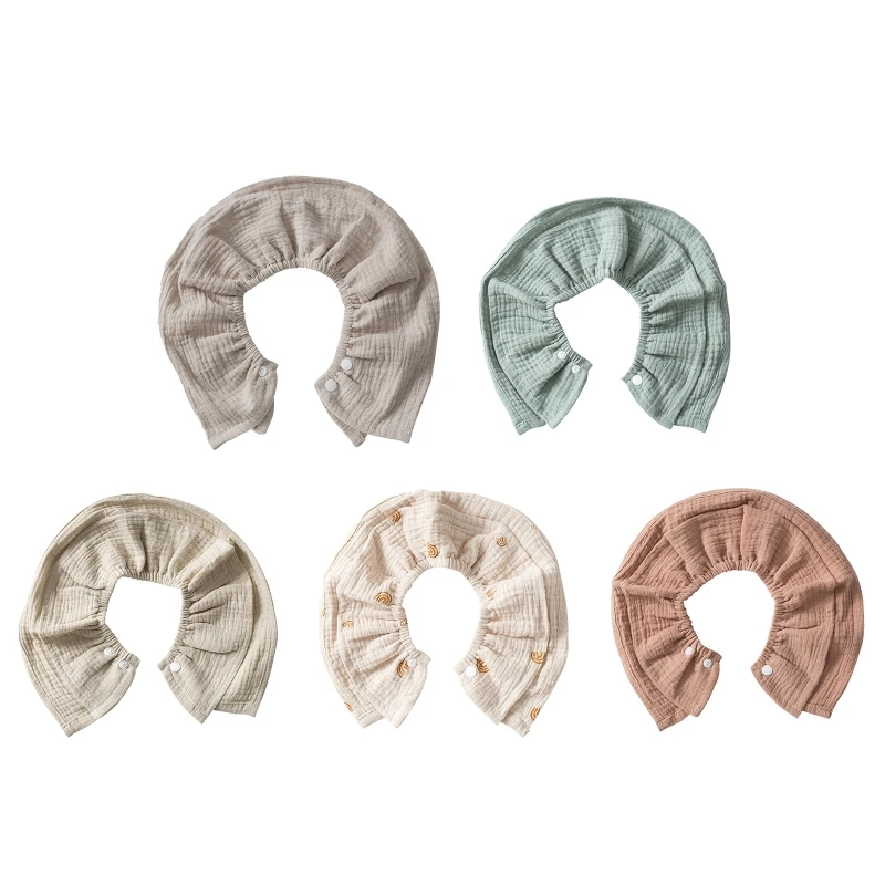 

Baby Feeding Drool Bib Collar Decoration Solid Color Saliva Towel Soft Cotton Crepe Gauze Scarf Burp Cloth for Newborn Toddler