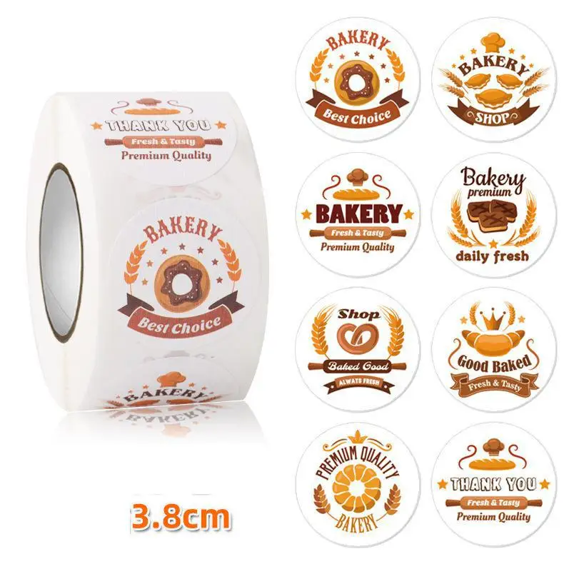

3.8cm Thank You Stickers 500pcs Bakery & Coffee Adhesive Seal Labels Tags for Baking Packaging,Envelope Seals, Small Business