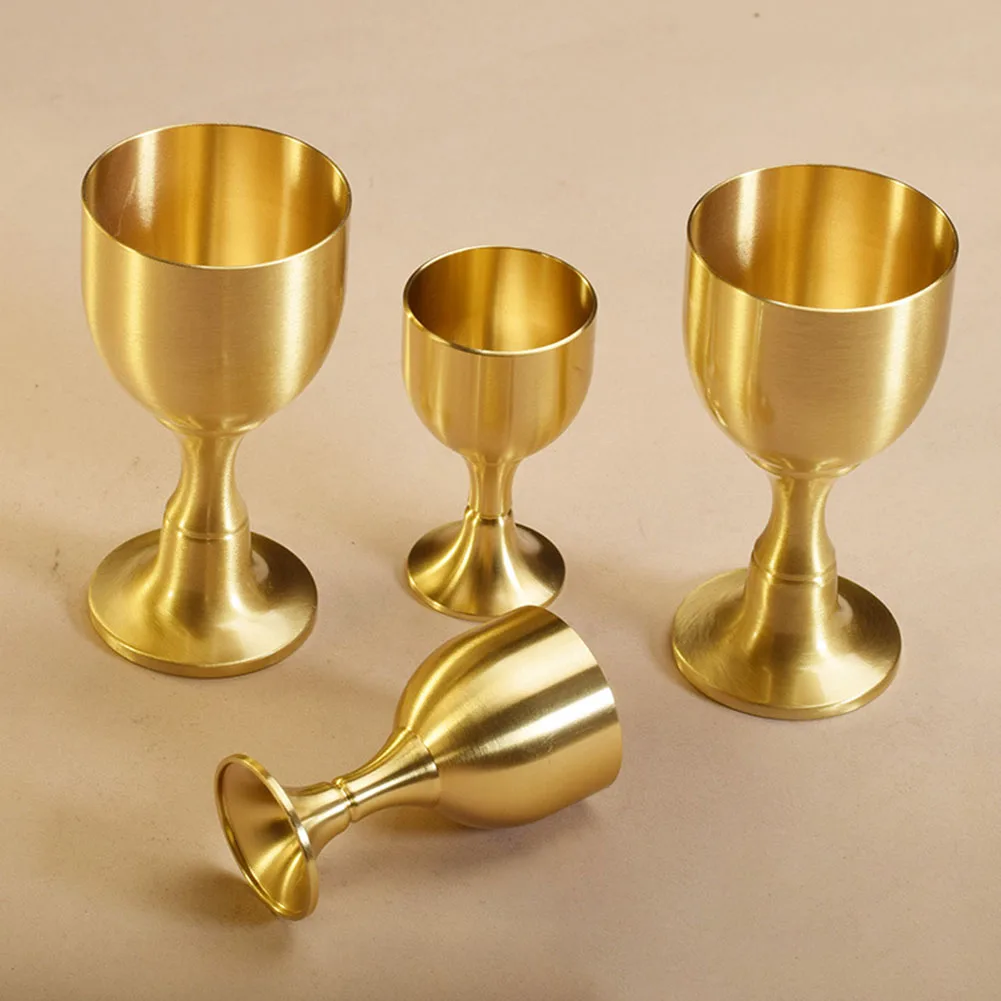 15/30ml Gold Brass Metal Wine Glass Vintage Goblet Drinking Liquor Tumbler Cup Mug Cocktail Whiskey  Kitchen Cup Water Glass