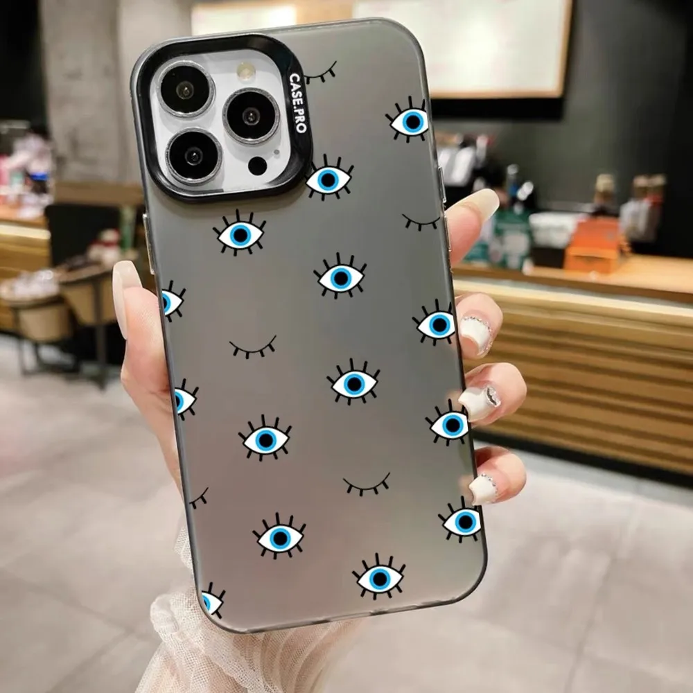 Турецкий удачный Синий чехол для телефона с изображением сглаза матовый цвет