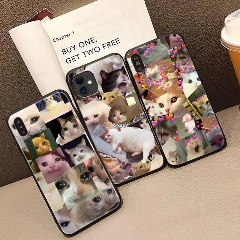 

Crying Cat Memes funny pattern Phone Case for iPhone 11 12 pro XS MAX 8 7 6 6S Plus X 5S SE 2020 XR