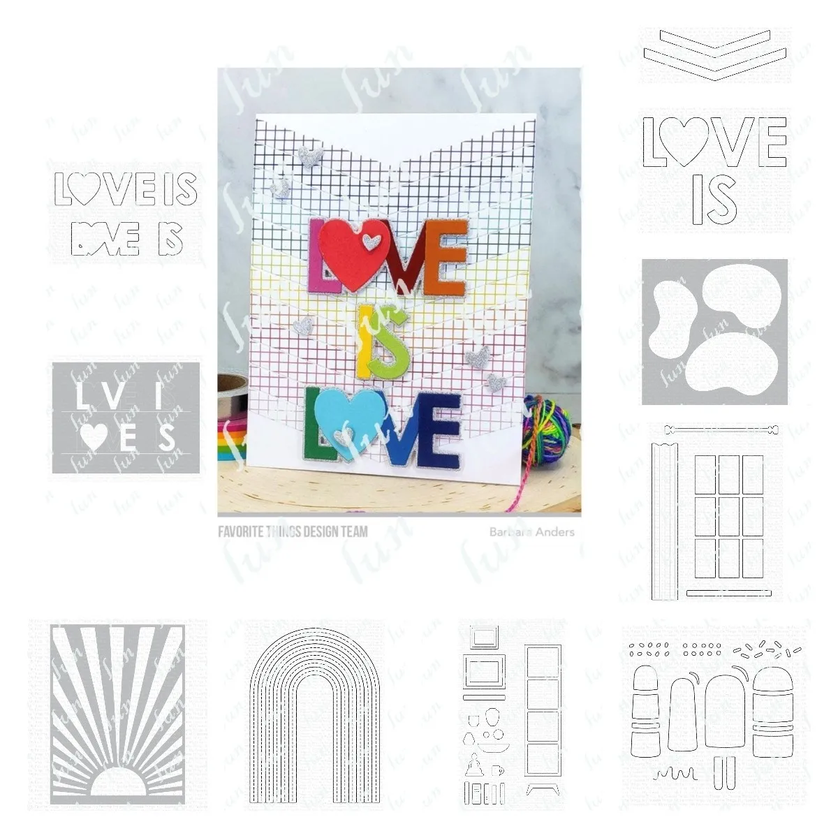 

2022 New Arrival Summer Love Rainbow Metal Cutting Dies Stencils for Scrapbooking DIY Colored Photo Album Greeting Card Handmade