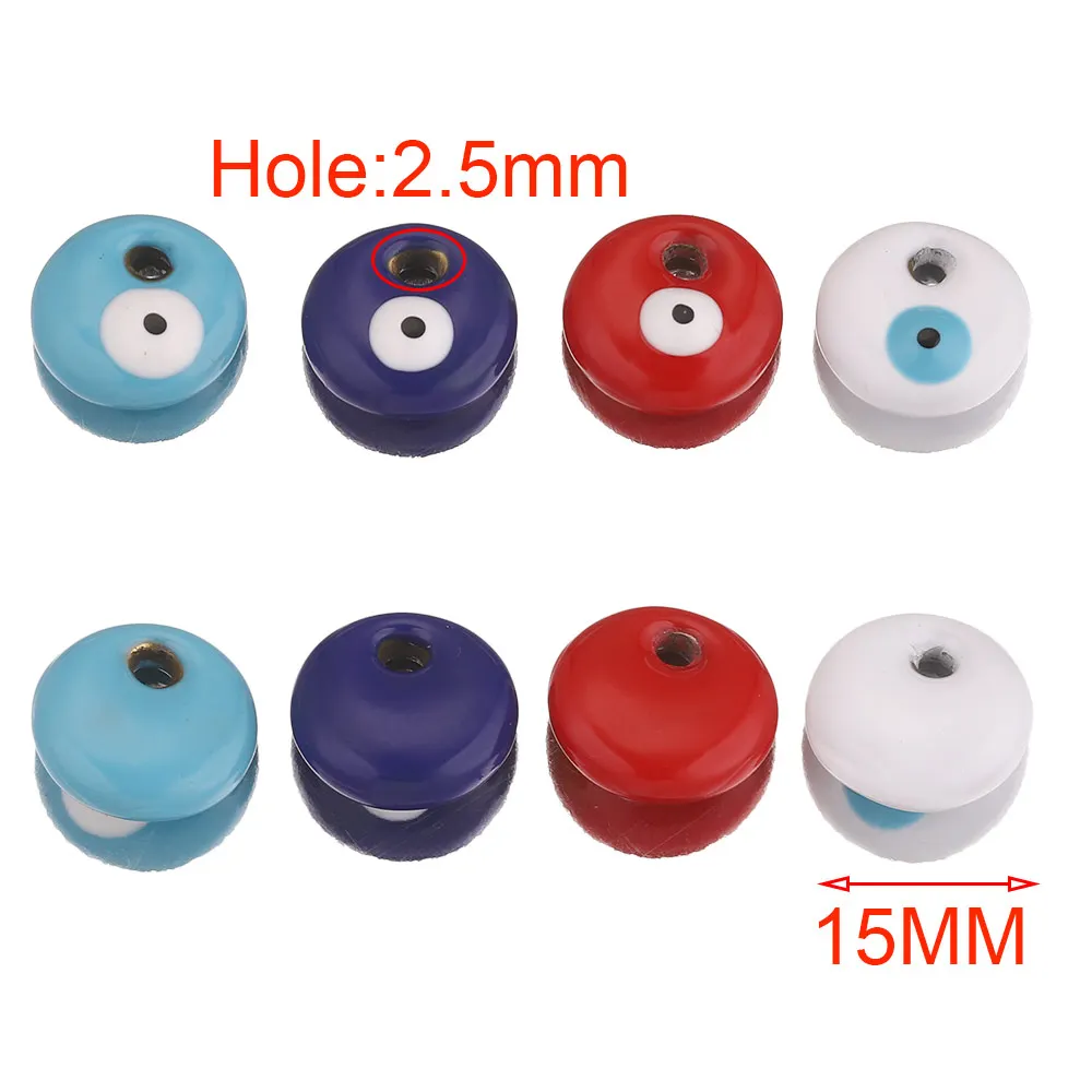 

4pcs Stainless Steel Blue Red Evil Eye Round Enamel Charms Pendant Connector for Earrings Diy Jewelry Making Supplies Wholesale