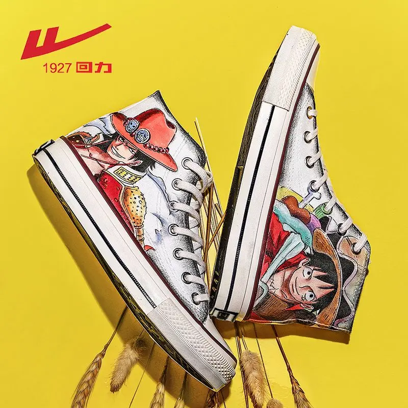 

Anime Kawaii One Piece Luffy Zoro Nami Ace New Women's Canvas Shoes Fashion New Hand-Painted Limited Edition Shoes Couple Shoes