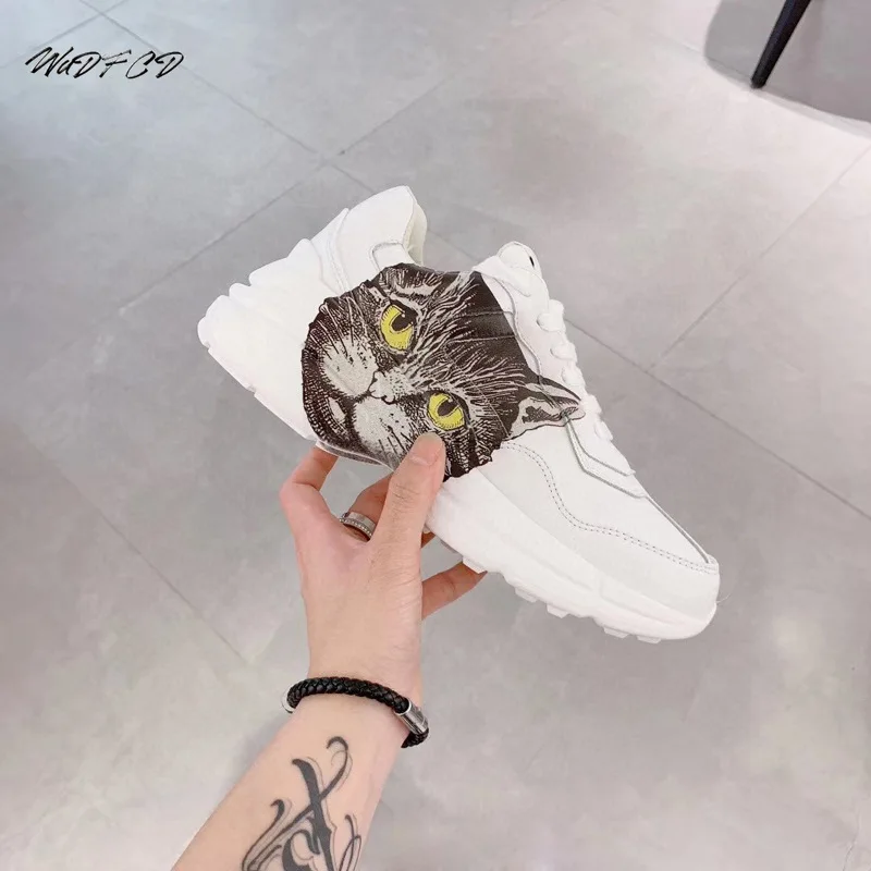 

Mens Womens Chunky Sneaker Fashion Leather Upper Height Increased Platform Shoes Trend Cool Multicolor Couple Casual Sport Shoes