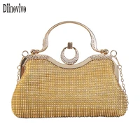 diinovivo diamond evening handbags for women 2022 rhinestone wedding party bags small clutch purse chain shoulder bag whdv2068