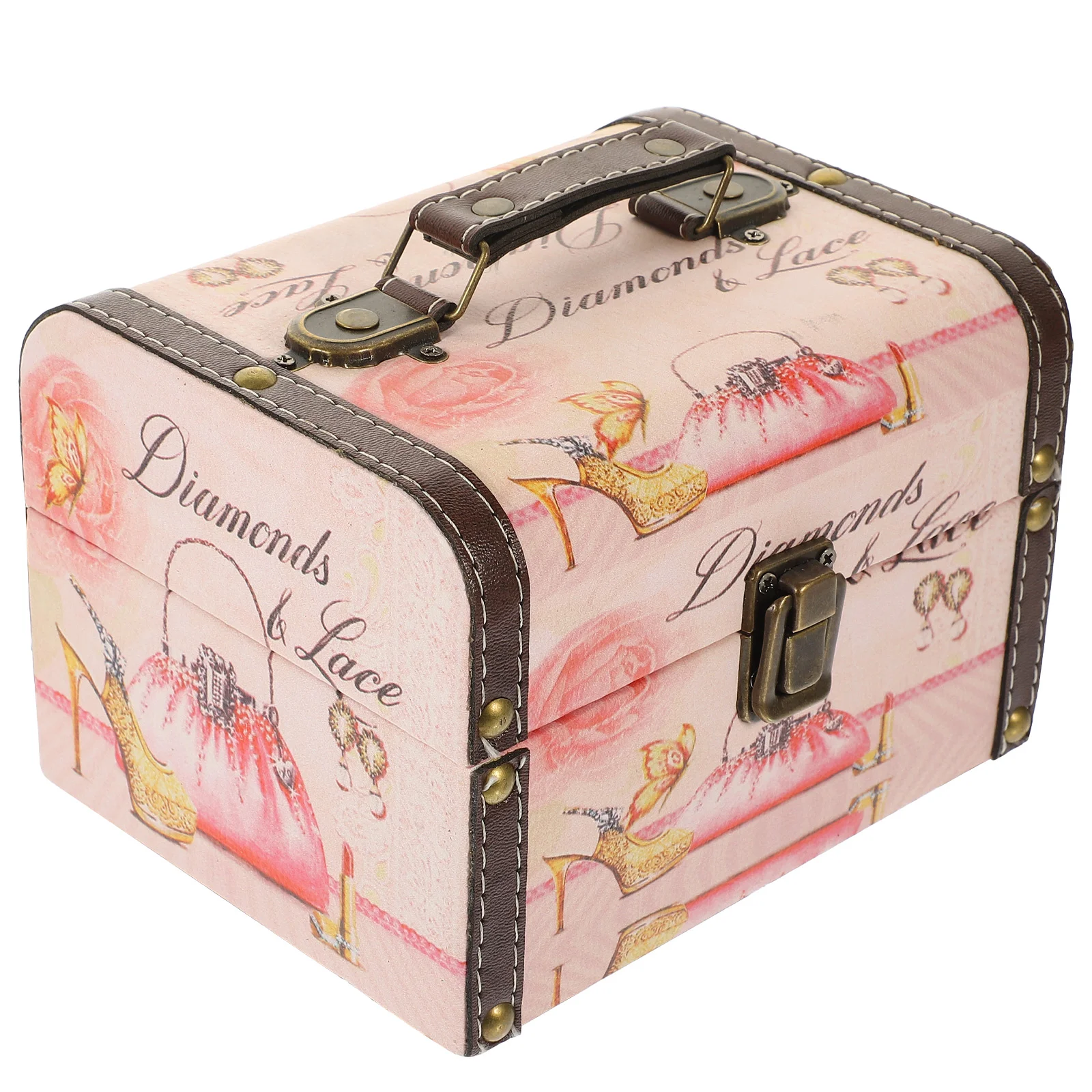 

Retro Box Keepsakes With Handle Vintage Trinket Sundries Organizer Treasure
