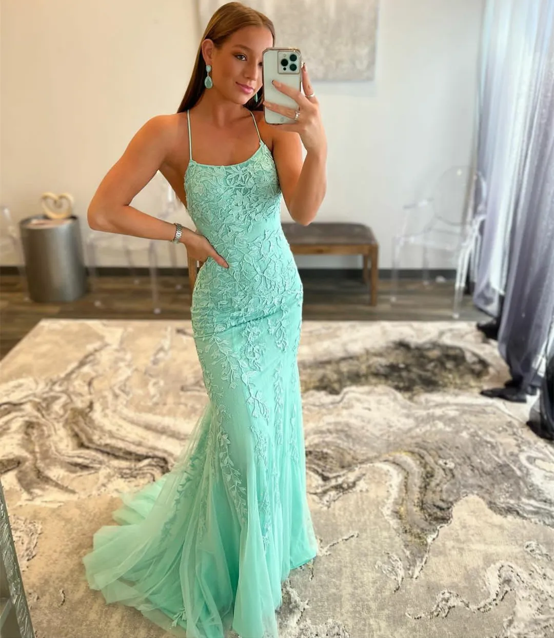 

Элегантные кружевные платья-спагетти для выпускного вечера Длинные вечерние платья-русалки вечерние платья с перекрестной спинкой вечернее платье для дня рождения для женщин