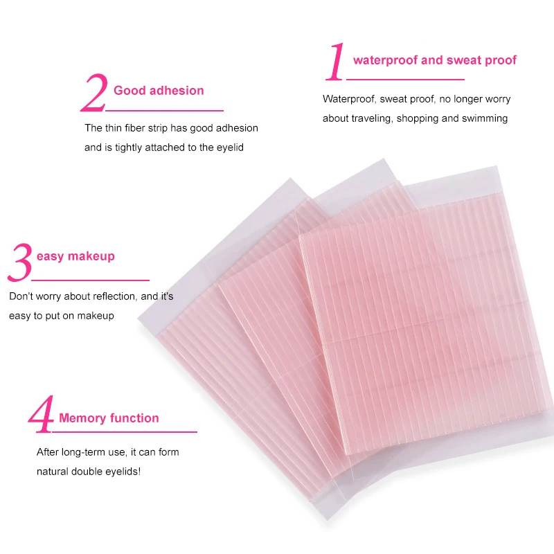 

Natural Lasting Double Eyelid Fiber Tape Invisible Transparent Double Sided Strip Adhesive Fiber Stretch Eye Makeup Tools