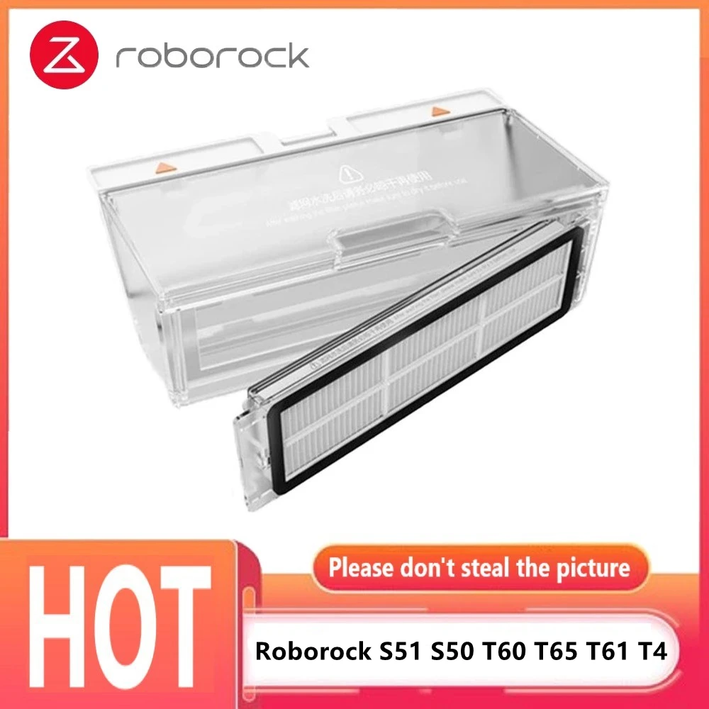 Roborock S51 S50 T60 T65 T61 T4 PURE New Dust Box Robot Vacuum Cleaner Robotic Dustbin Box With Filter Hepa