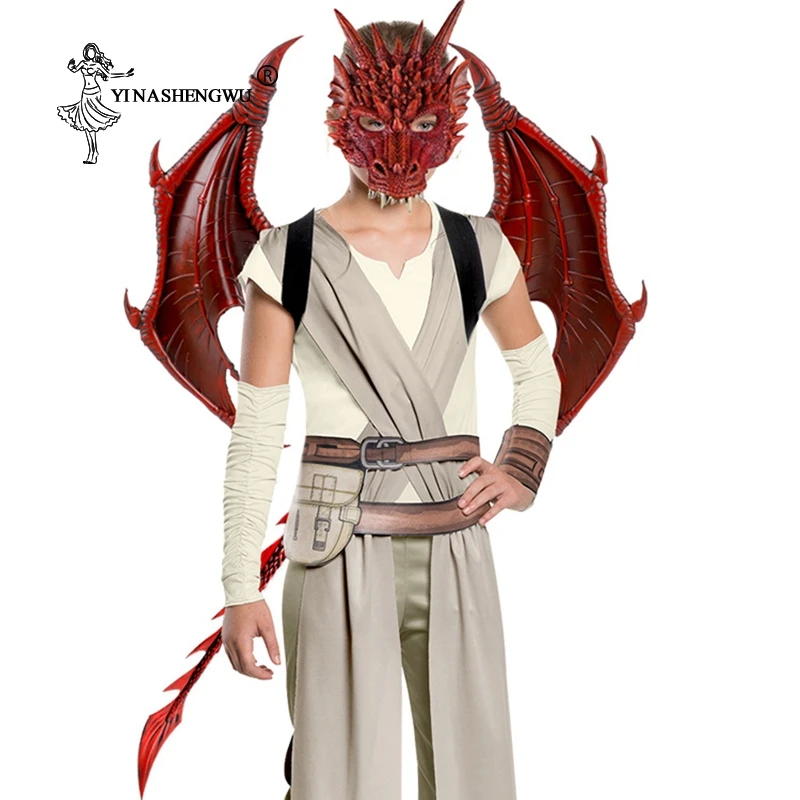 Accesorios de disfraz de ala de dragón 3D para niños, máscara de dragón de cola de alas de Diablo, fiesta de Carnaval y Navidad, accesorios de Cosplay