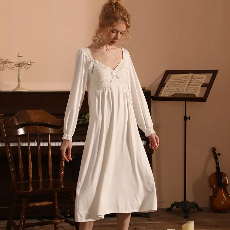 New Women's Retro Sexy Small Hollow Out Peach Heart Collar Soft Comfortable Nightgowns Sleepshirts Sleepwear Pajama