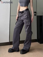 women y2k low waist retro cargo jeans korean stitching pocket straight leg jeans baggy 90s streetwear grunge denim pants femme
