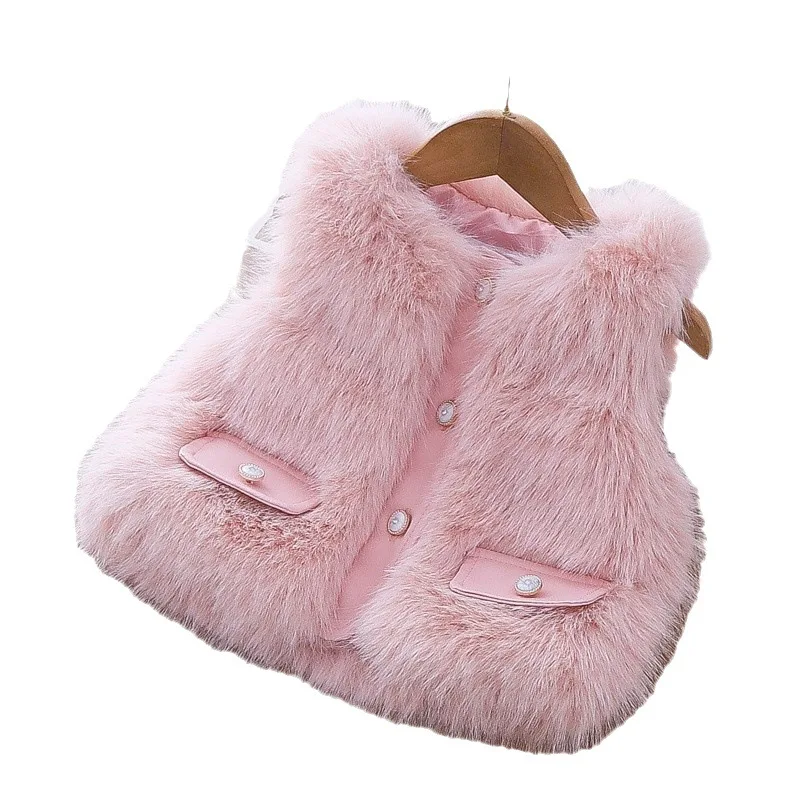 

Осень 2023, Детский Теплый жилет для девочек, модное зимнее плюшевое пальто, детская одежда От 0 до 3 лет Oldmimitz