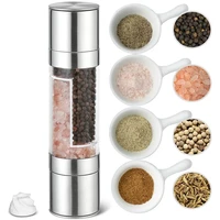 pepper grinder 2 in 1 manual salt and pepper grinder stainless steel automatic gravity mill adjustable coarseness kitchen tool