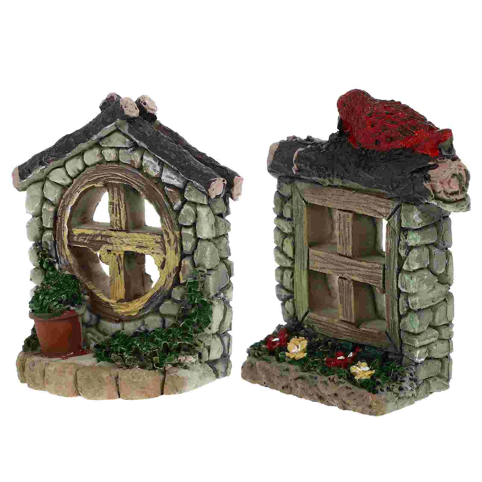 

2 Pcs Micro Landscape Ornament Glass Container DIY Model Toy Room Supplies Synthetic Resin Fish Tank Aquarium