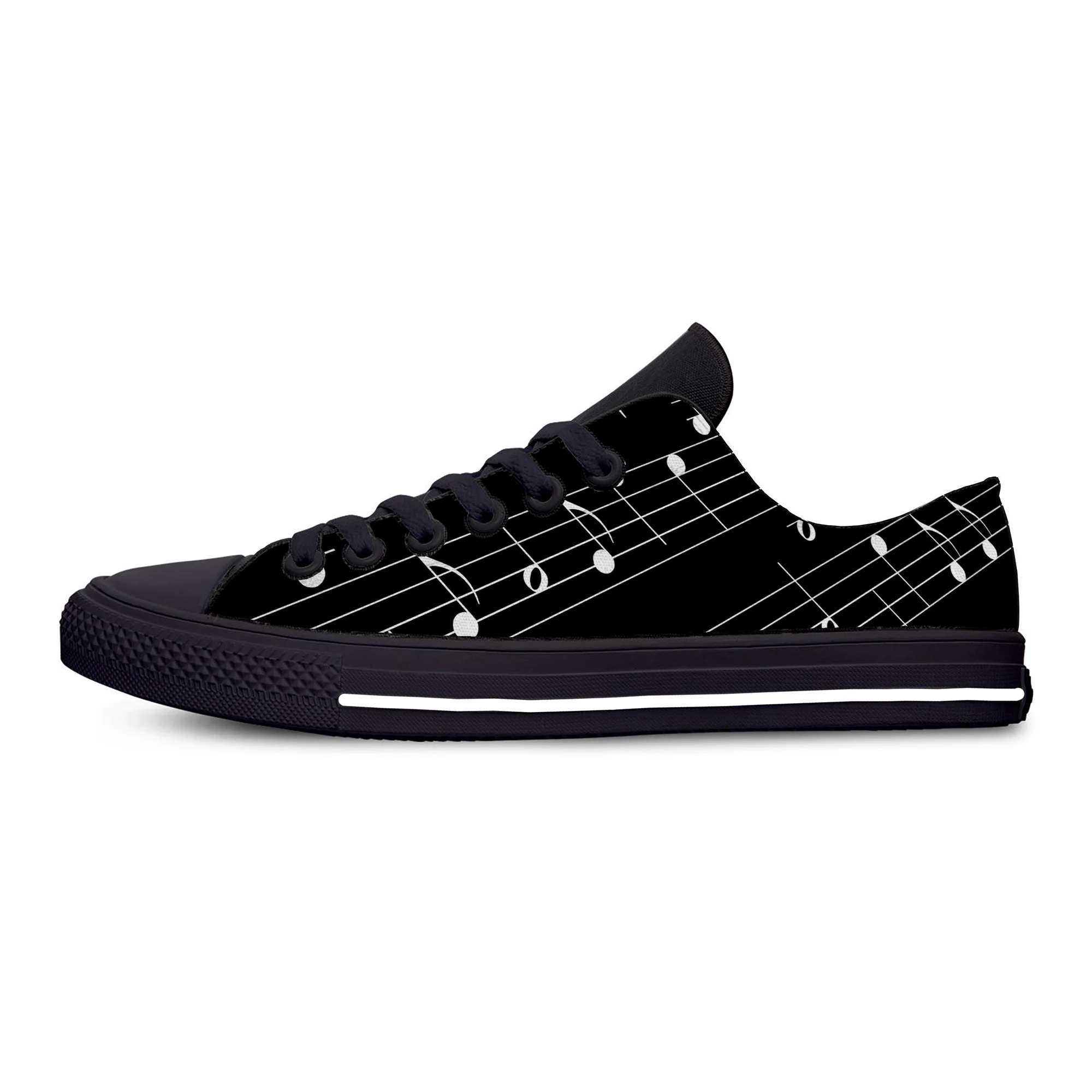 

Hot Cool Vintage Piano Keyboard Note Broken Retro Fashion Classic Canvas Shoes Men Women Casual Sneakers Low Top Board Shoes
