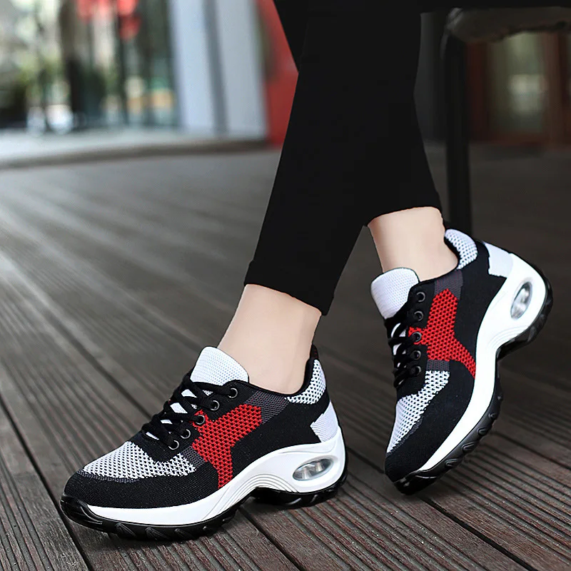 

Women Vulcanize Sneakers Woman Fashion Height-increasing Casual Shoes Breathable Mesh Thick Bottom Platform Female Tenis Shoes