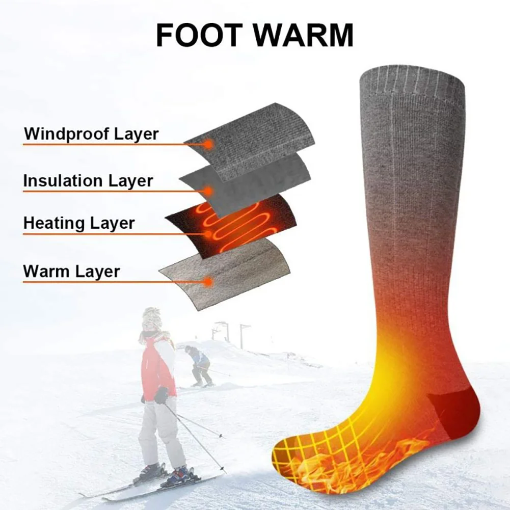 

Winter Warm Outdoor Socks Thermal Socks Heating Socks Elastic Comfortable 3 Modes Adjustable Electric Warm Sock For Hiking 2023