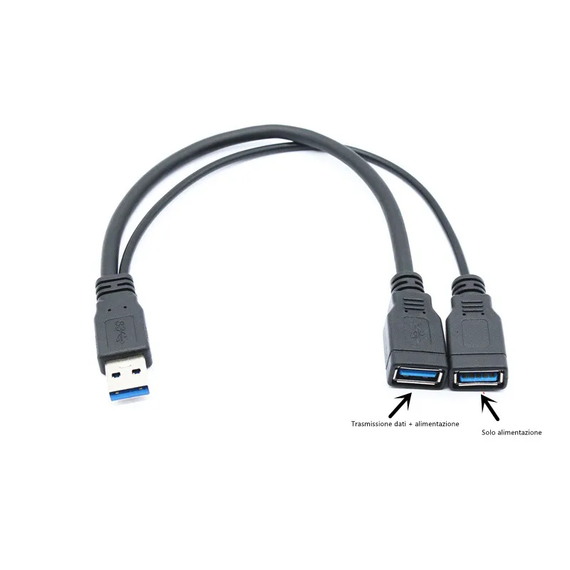 Новый USB 3.0 A 1 штекер на 2 двойных USB-концентратора для передачи данных адаптер