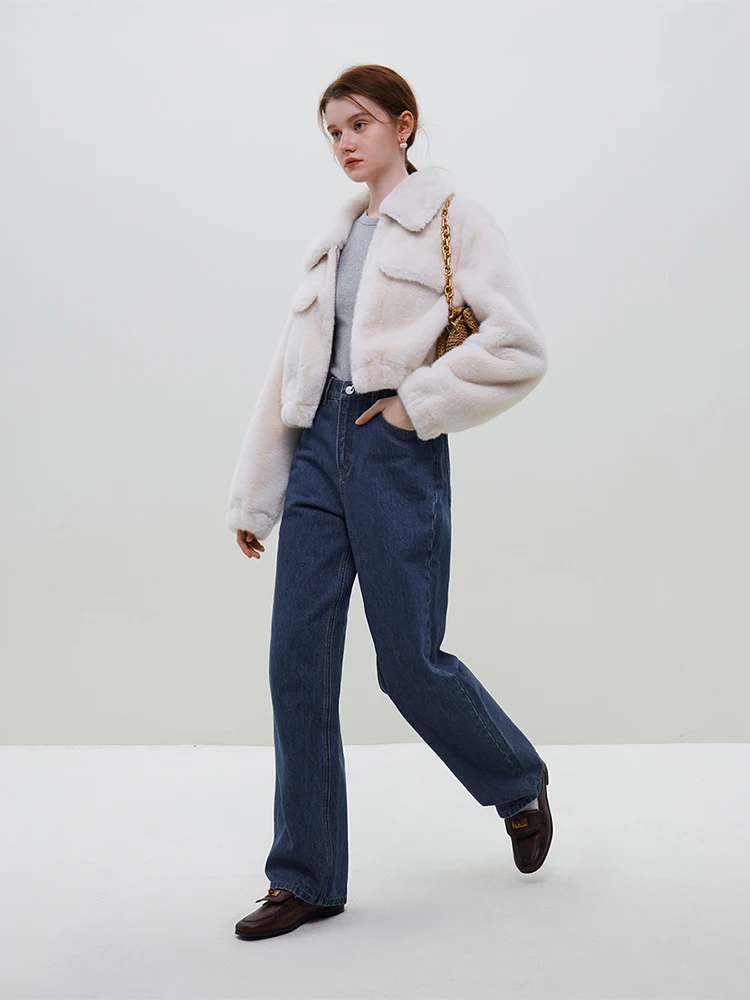 FSLE офисная женская короткая куртка из искусственного меха для женщин новогодняя