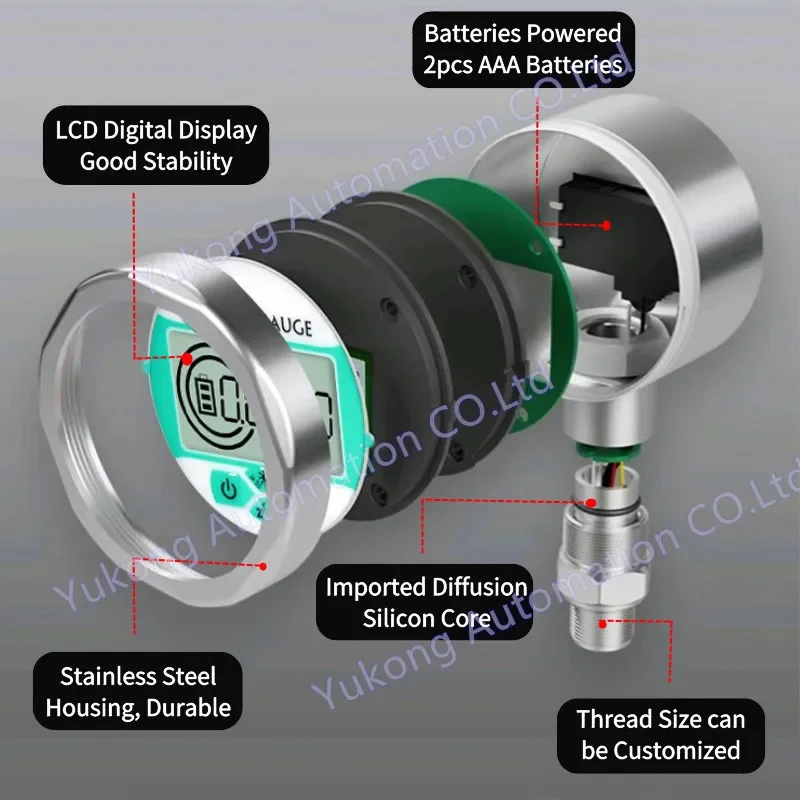 Hochgenaues digitales Вакуумметр Дигинальный манометр Манометр 0-1000 бар