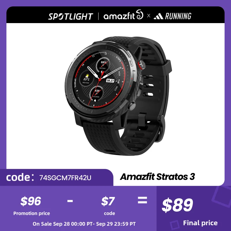  IN Stock Global Version New Amazfit Stratos 3 Smart Watch GPS 5ATM Music Dual Mode 14 Days Smartwatch For Android 