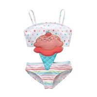 honeyzone baby girl swimwear ice cream embroidery sling cartoon costume newborn one piece for swimming